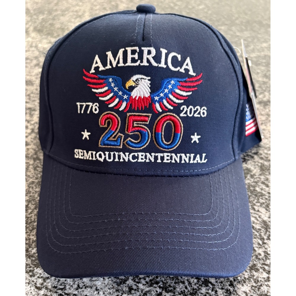 NWT Unisex America 250th Patriotic Eagle Baseball Cap - OSFM - Blue